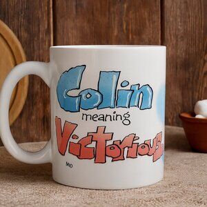 Vintage Xpressions Colin Meaning Victorious Funny Name Definition Mug 1992 Korea